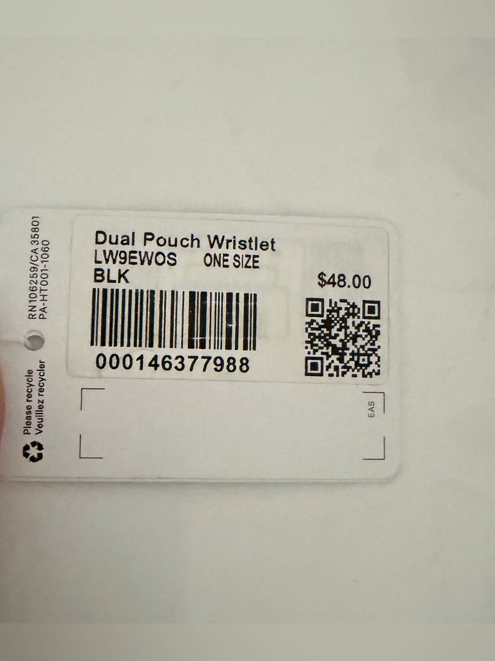 lululemon Black Double Pouch Wrist Strap Keyring - Picture 6 of 6